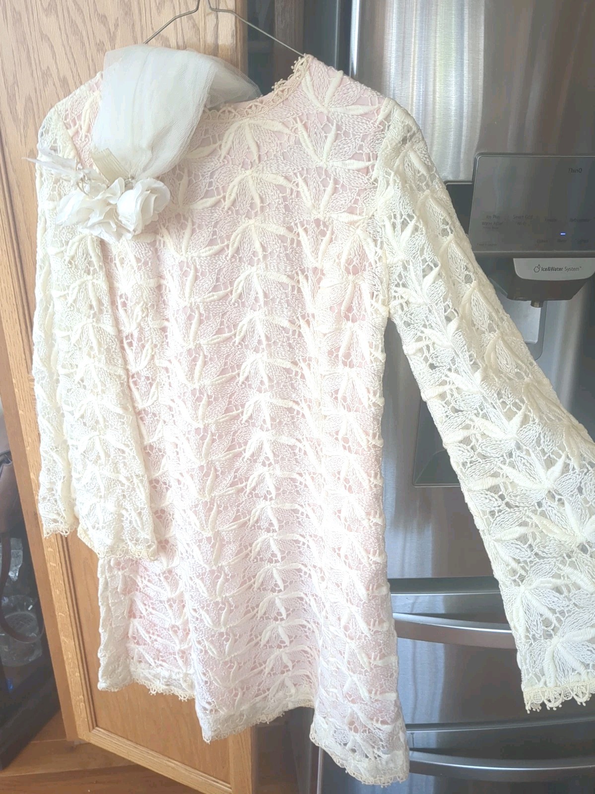 Vintage 60s Midi Dress Handmade Wedding Dress Mod Go Go With Vail Vintage 60s Midi Dress Handmade Wedding Dress Mod Go Go With Vail