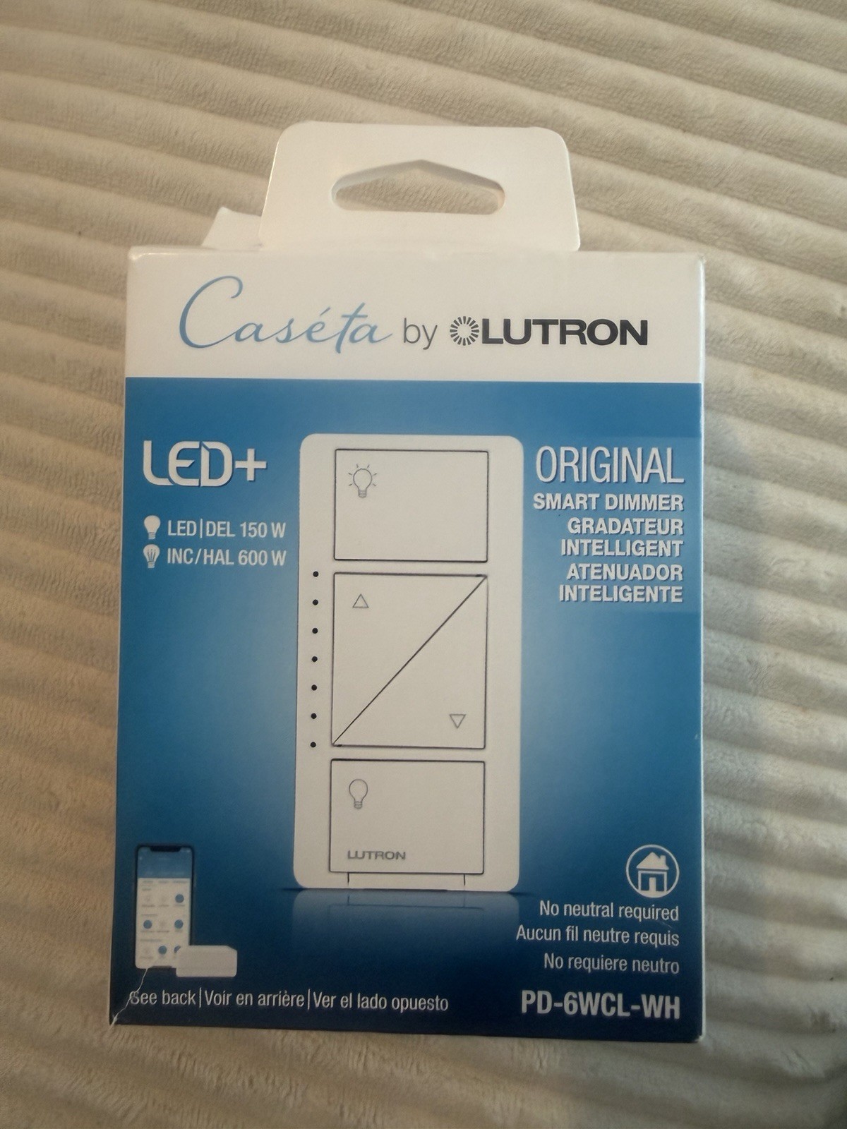 Caseta by Lutron PD-6WCL-WH Smart Dimmer Caseta by Lutron PD-6WCL-WH Smart Dimmer