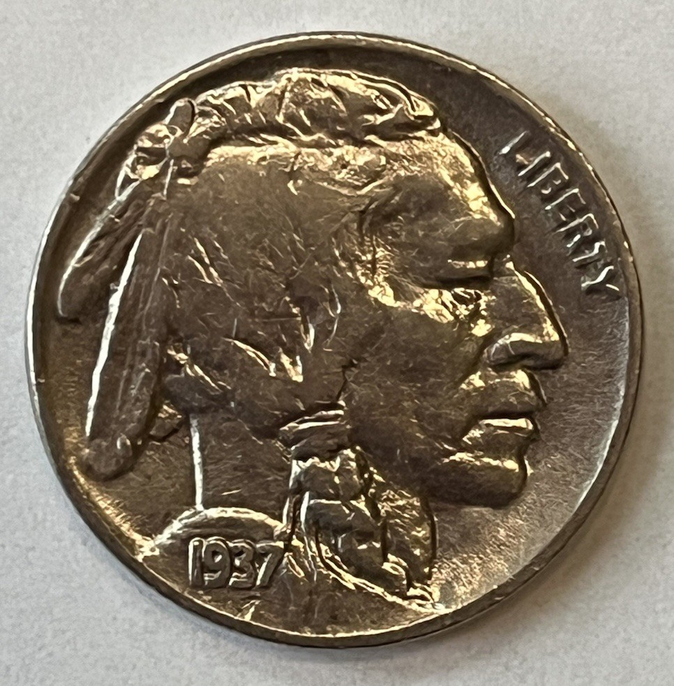 1937-P Buffalo Nickel  XF to AU details - Full Date - 