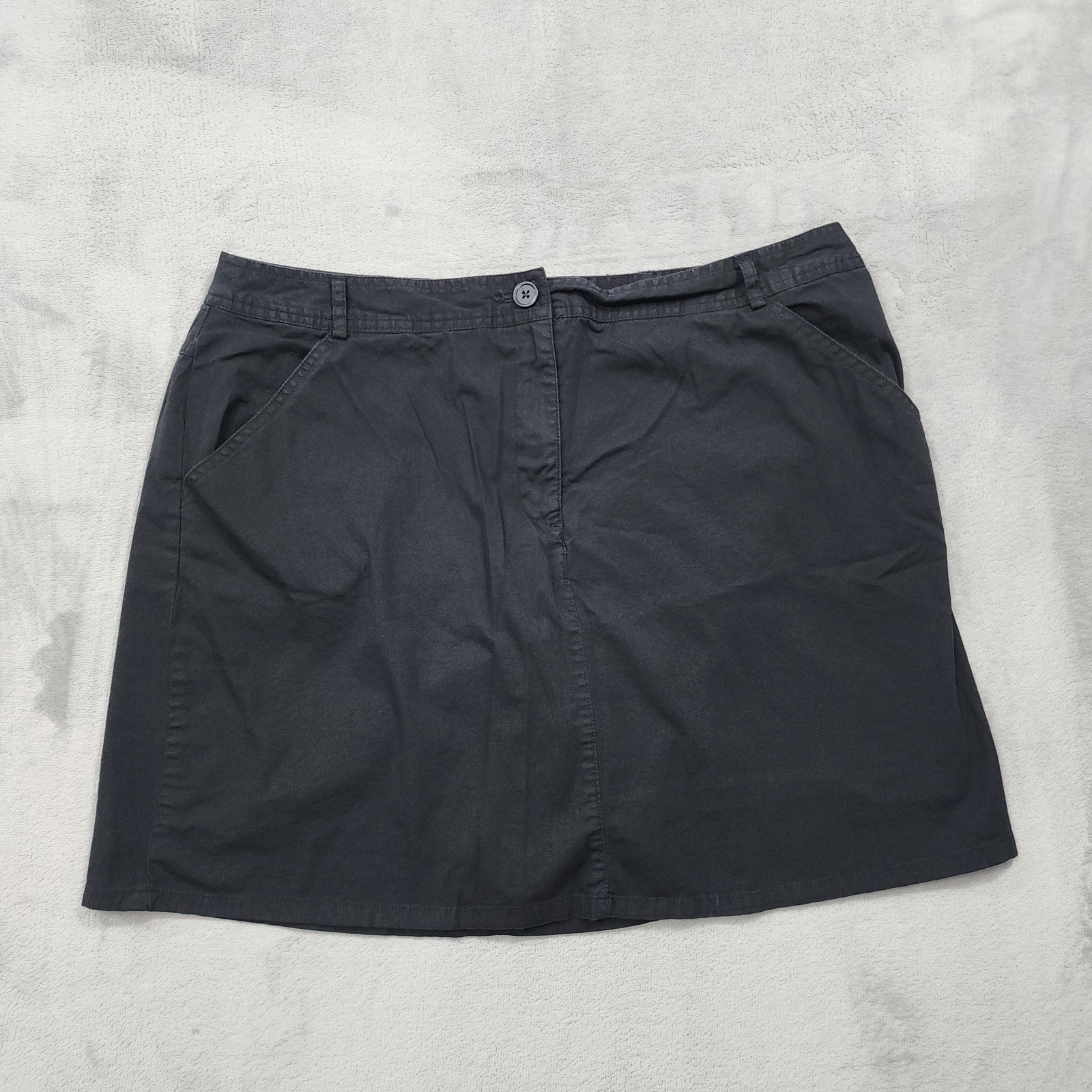 Vintage White Stag Skort Womens 16 Black Twill A-Line Lined Pockets Stretch