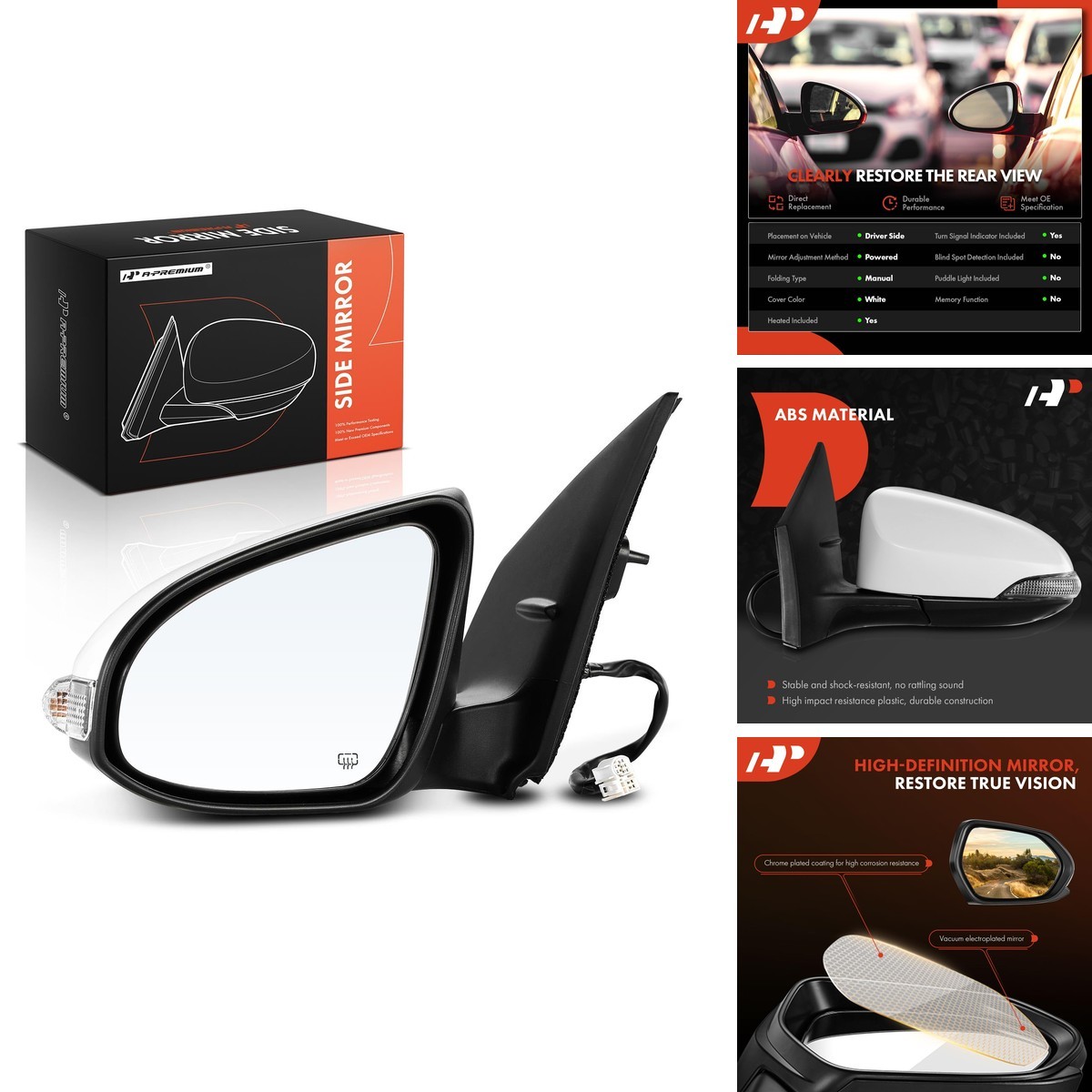 A-Premium Driver Side Power Door Mirror Compatible Toyota A-Premium Driver Side Power Door Mirror Compatible Toyota