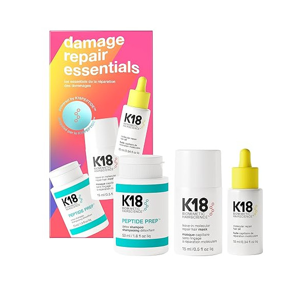 K18 Biomimetic Hairscience Mini Damage Repair Essentials 3 Piece Set K18 Biomimetic Hairscience Mini Damage Repair Essentials 3 Piece Set