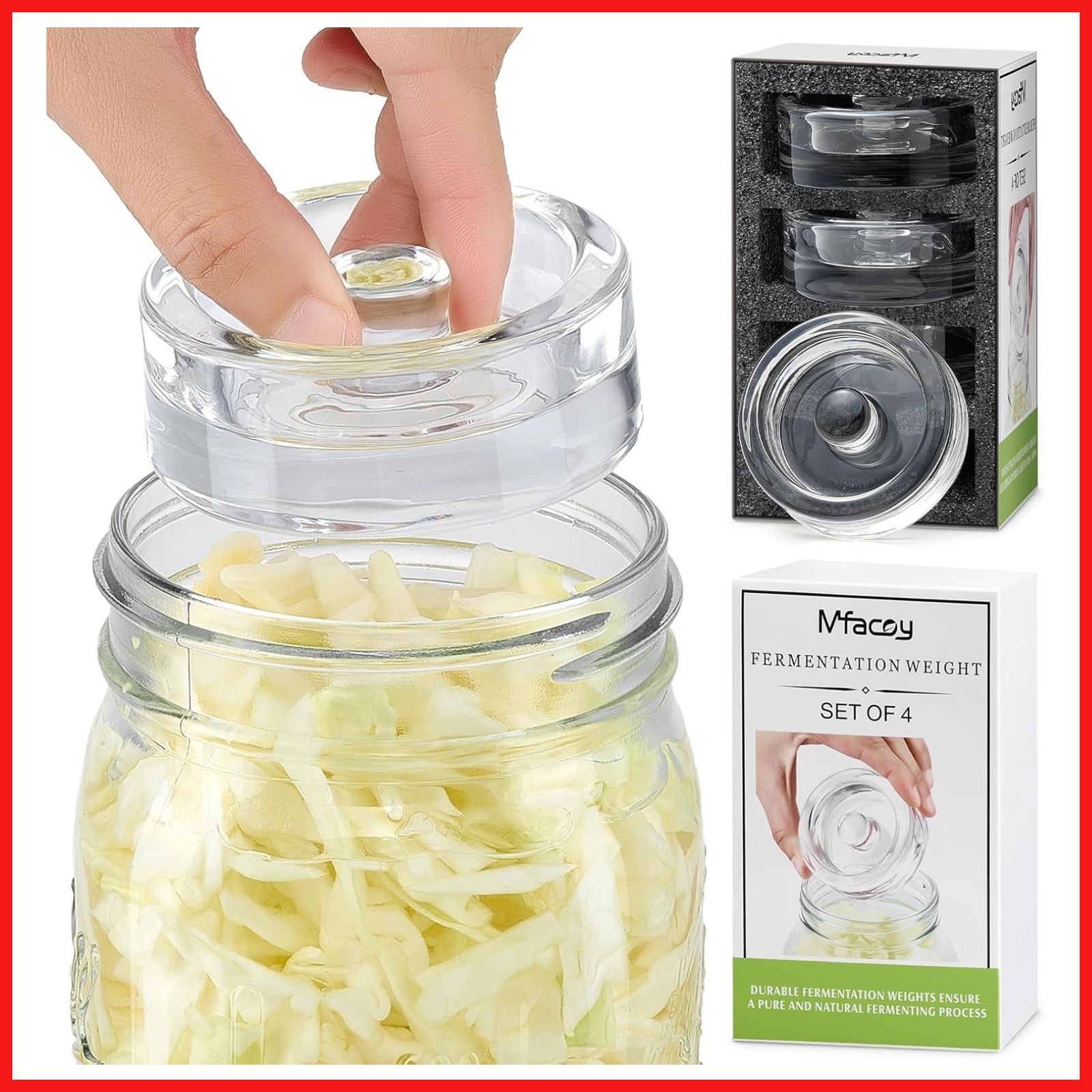 4 Pack Fermentation Glass Weights w Easy Grip for Mason Jars 4 Pack Fermentation Glass Weights w Easy Grip for Mason Jars