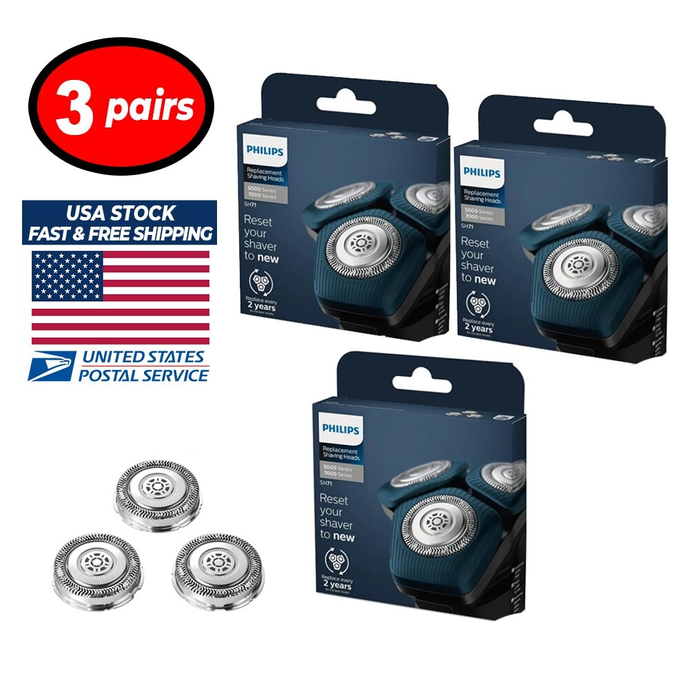 Philips Norelco SH71/52 Shaving Heads compatible Series 5000 x 3 Pairs