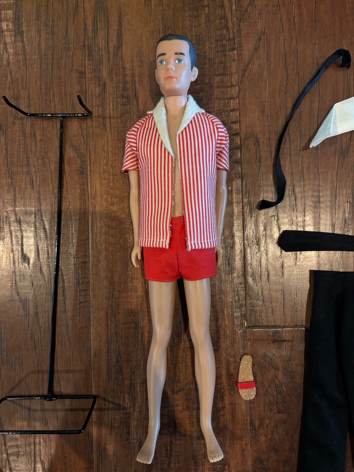 Ken by Mattel Stock 750 with box, stand, clothes 1960s