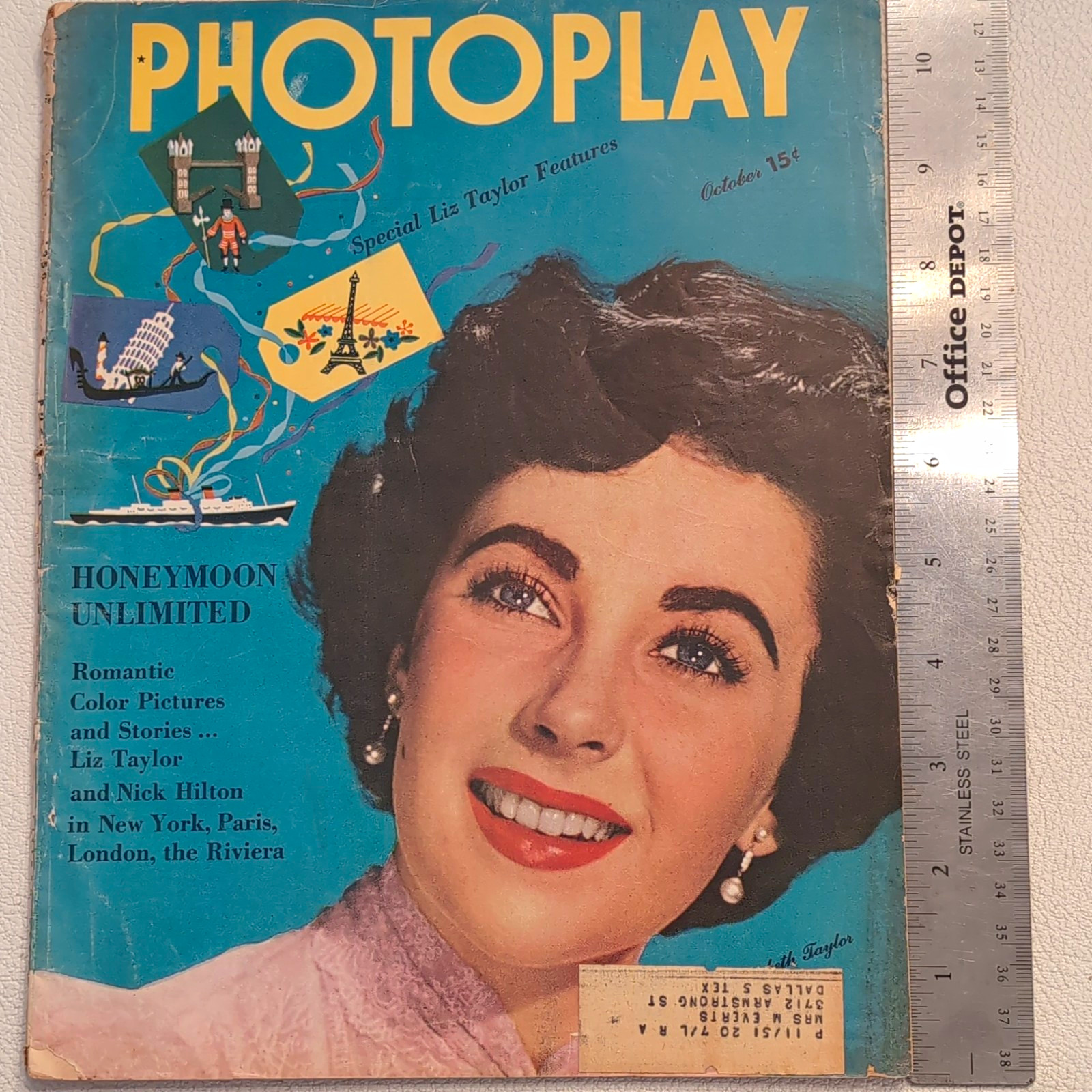 Photoplay Magazine October 1950 Issue Elizabeth Taylor, Illustrated Movies