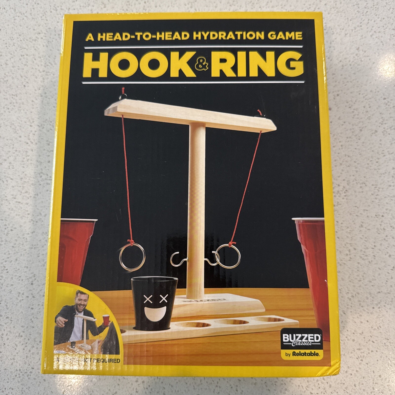Buzzed Classics Hook and Ring Game - Ring Toss Game for Adults
