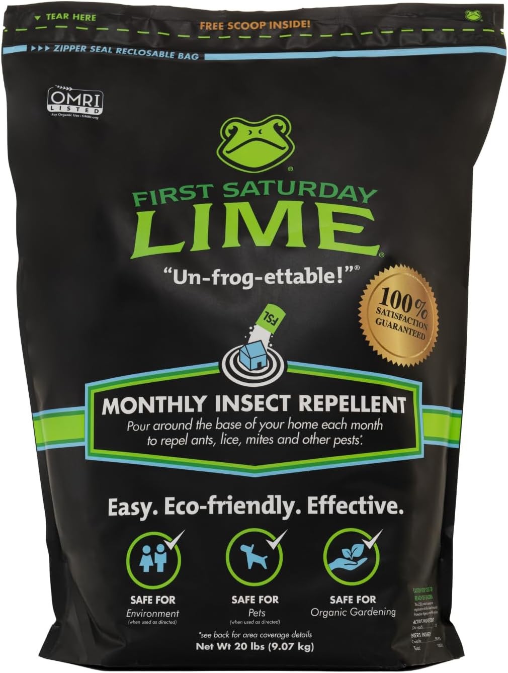 First Saturday Lime 20lb Bag - Monthly Insect Shield - . First Saturday Lime 20lb Bag - Monthly Insect Shield - .