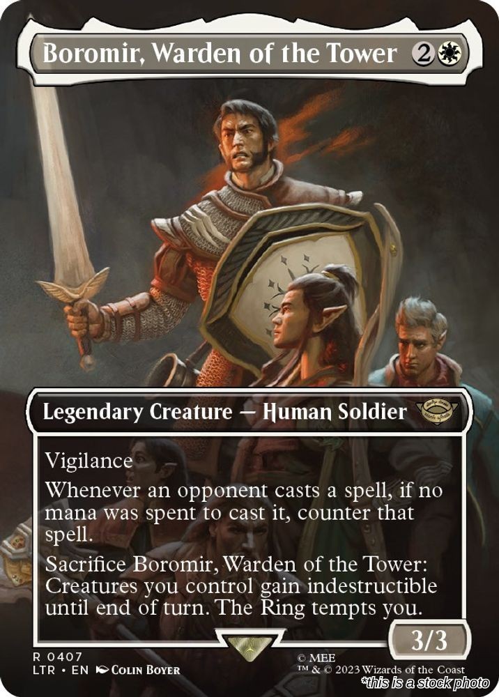 Boromir, Warden of the Tower (Borderless) NM MTG [LTR - 407]