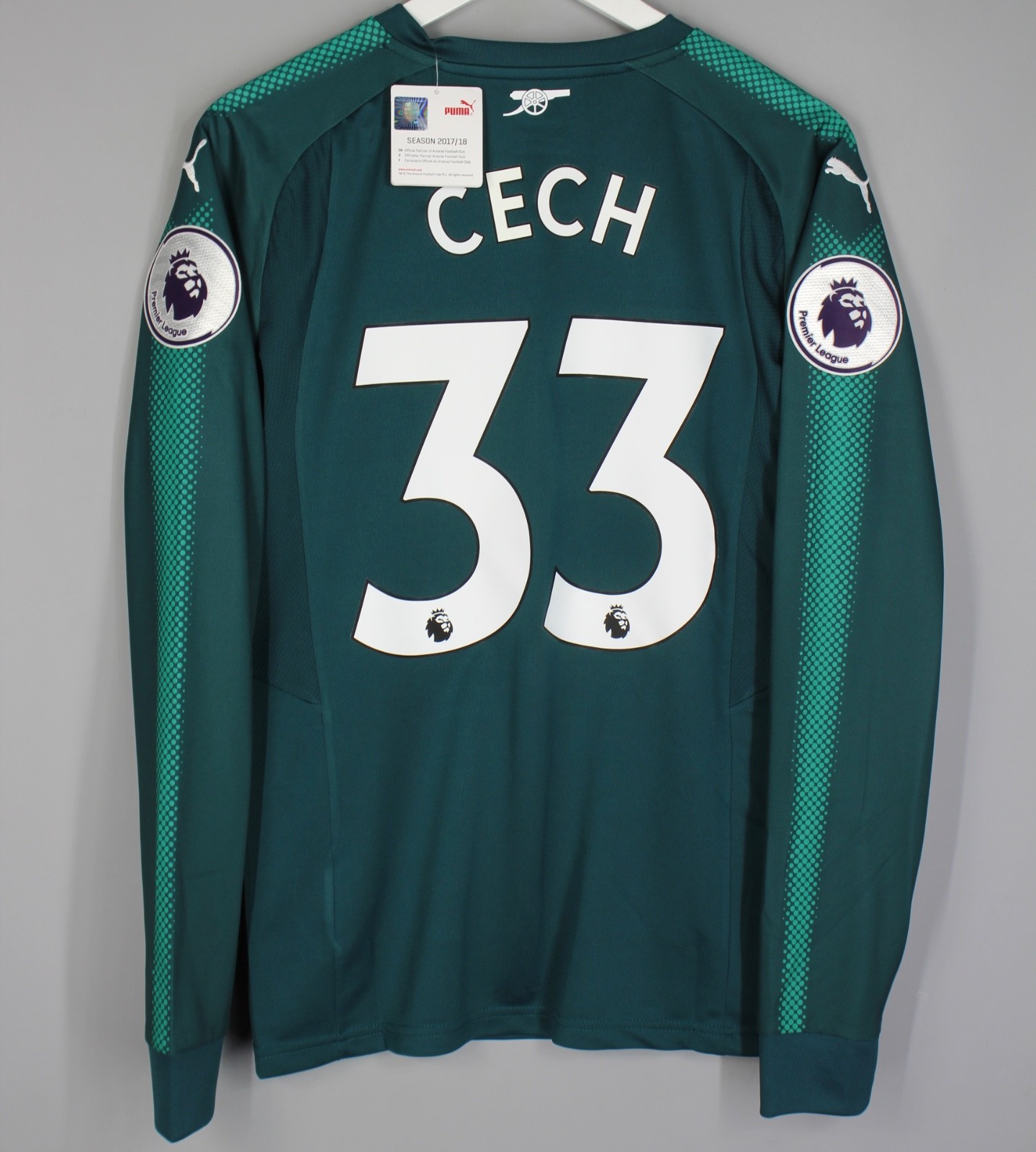 BNWT ARSENAL LONDON 2017 2018 GOALKEEPER FOOTBALL SHIRT JERSEY PUMA #33 CECH BNWT ARSENAL LONDON 2017 2018 GOALKEEPER FOOTBALL SHIRT JERSEY PUMA #33 CECH