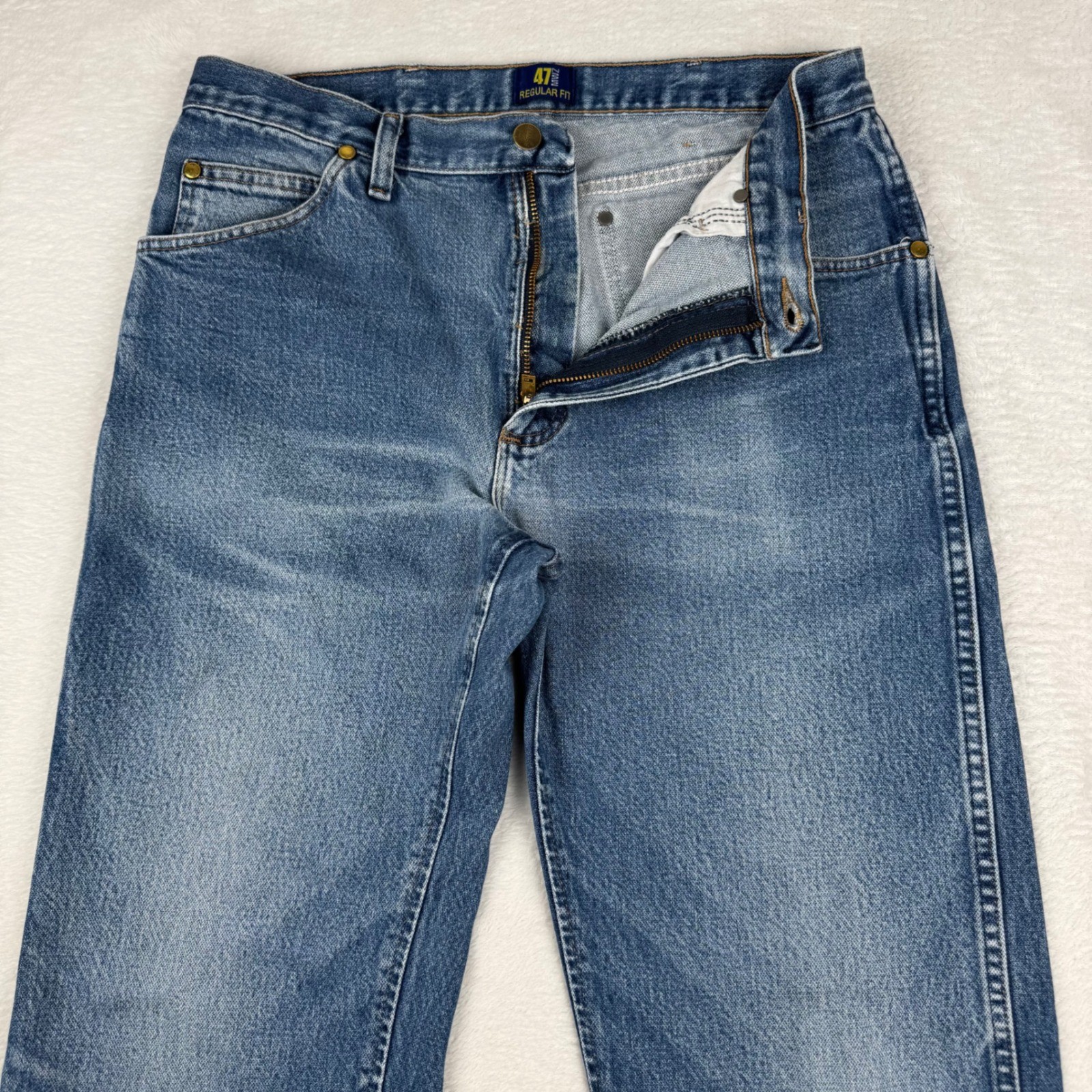 Wrangler 47MWZ Regular Fit Cowboy Cut Jeans Mens 34x34 Blue Straight Cool Fade