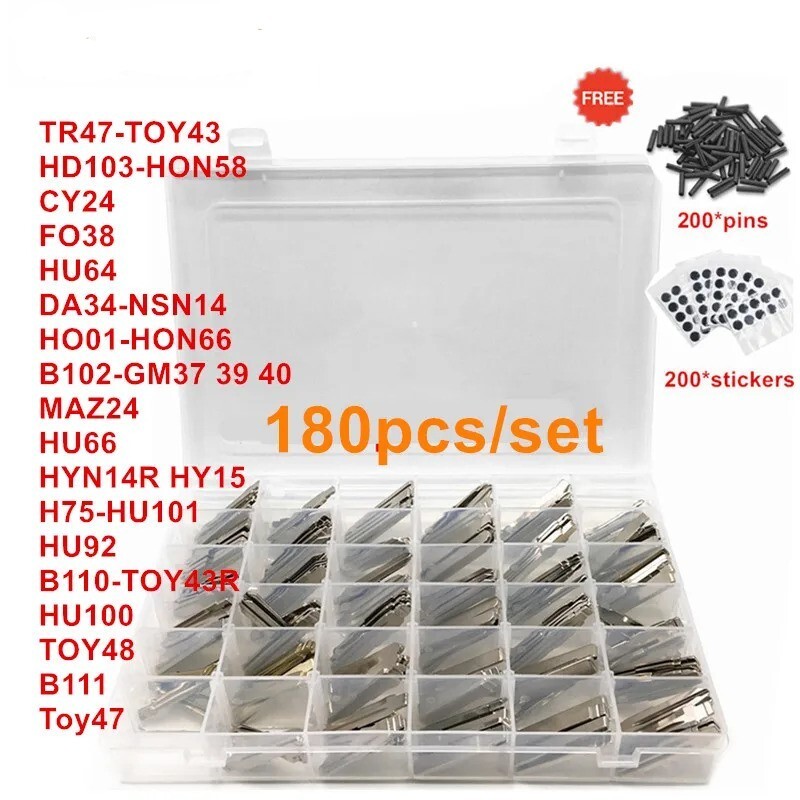 180pcs Car Remote Key Blank Blades KD VVDI Xhorse JMD Remotes KD900/X2 Logo Pins 180pcs Car Remote Key Blank Blades KD VVDI Xhorse JMD Remotes KD900/X2 Logo Pins