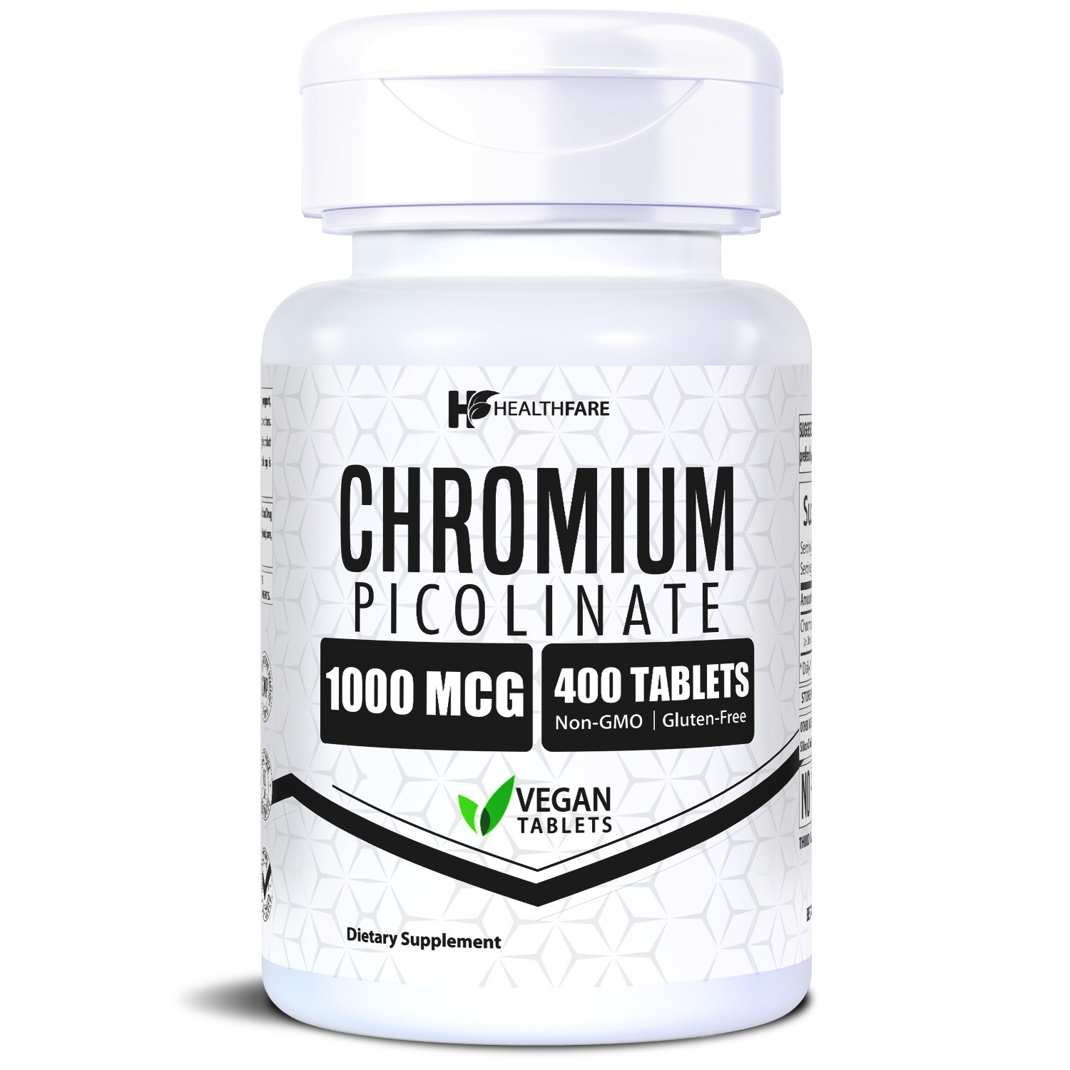 HealthFare Chromium Picolinate 1000mcg, 400 Tabs, Support Carbohydrate Breakdown