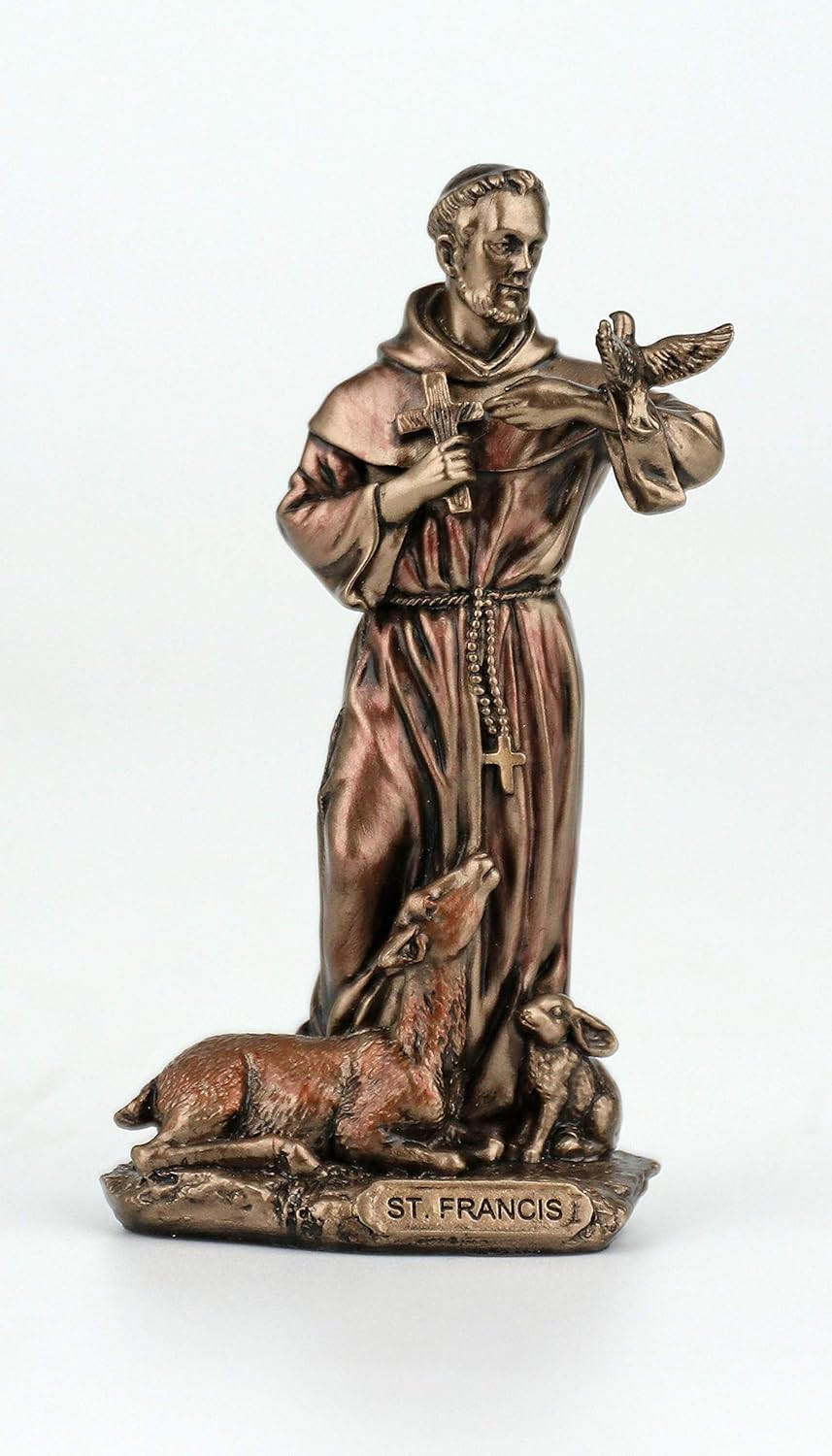 3 3/8 Inch Saint Francis of Assisi Cast Resin Hand Painted 3 3/8 Inch Saint Francis of Assisi Cast Resin Hand Painted