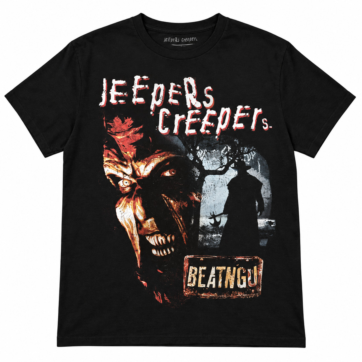 Jeepers Creepers BeatingU Graphic T-Shirt Black Horror Movie Men’s Tee Jeepers Creepers BeatingU Graphic T-Shirt Black Horror Movie Men’s Tee