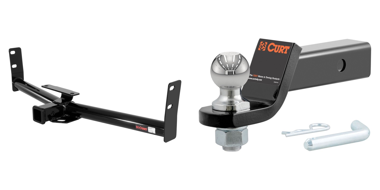 CURT Trailer Hitch Tow Kit Class 3 Receiver, 2in Ball Mount, Pin & Clip #13591