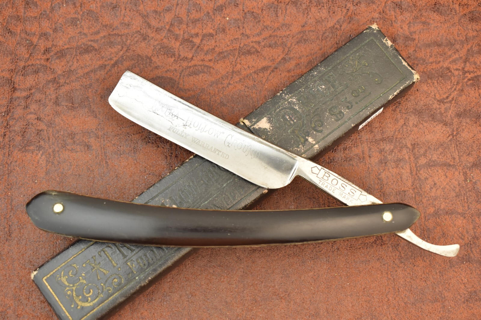 VINTAGE STRAIGHT RAZOR KNIFE c1905-1922 A.W. WADSWORTH & SON GERMANY BOSS (18497