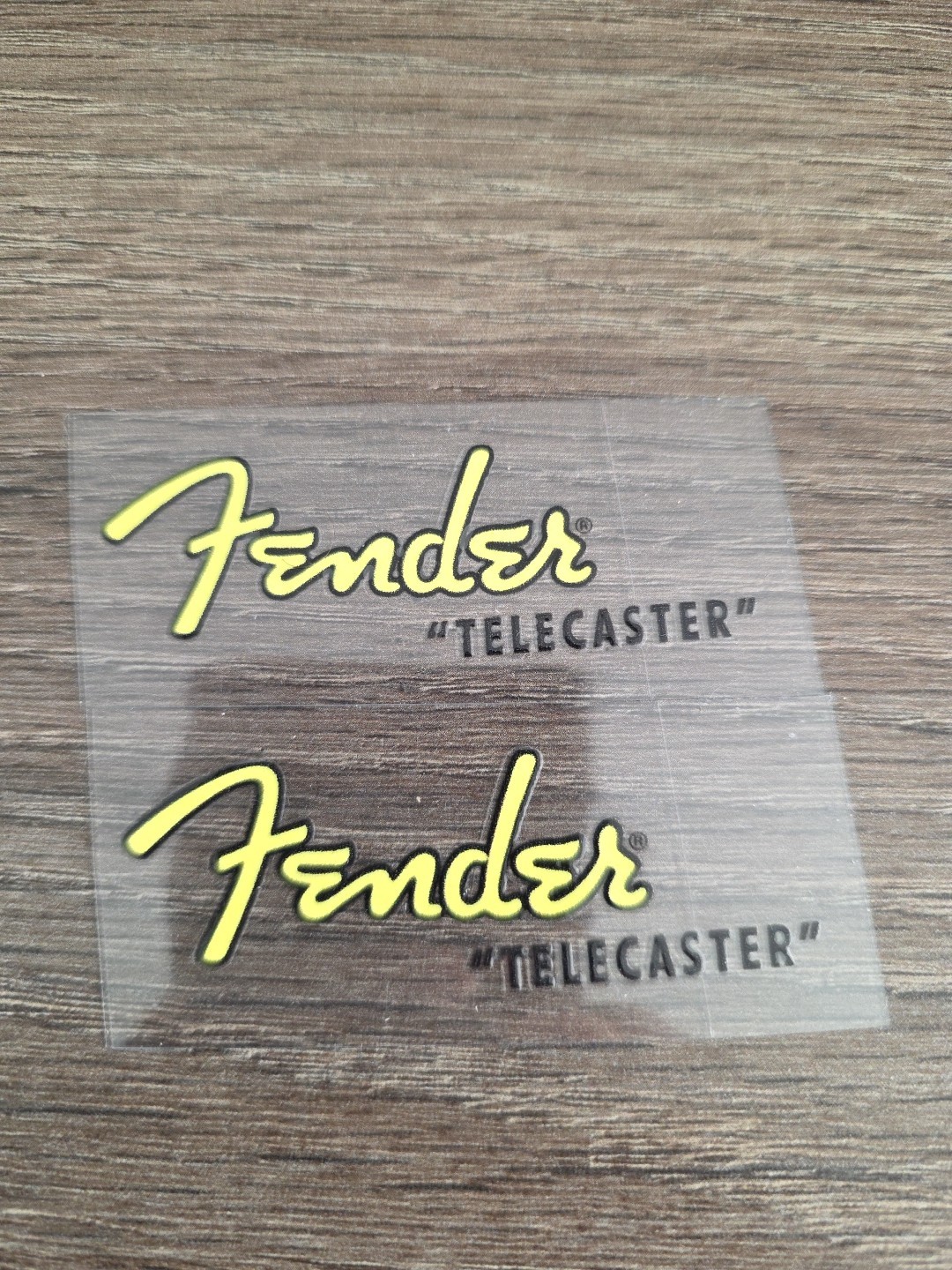 2pc Fender Telecaster Solid Color Outlined Raised UV DTF instant Headstock Decal