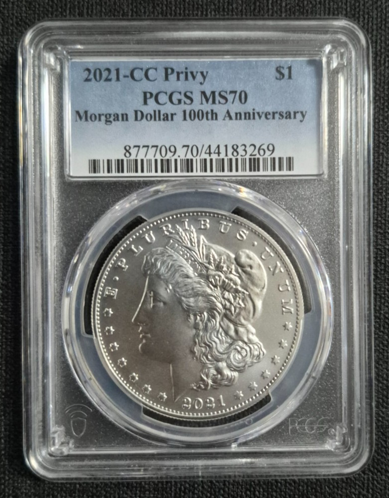 2021 CC Morgan Silver Dollar $1 Carson City Privy 100th Anniversary PCGS MS 70 2021 CC Morgan Silver Dollar $1 Carson City Privy 100th Anniversary PCGS MS 70