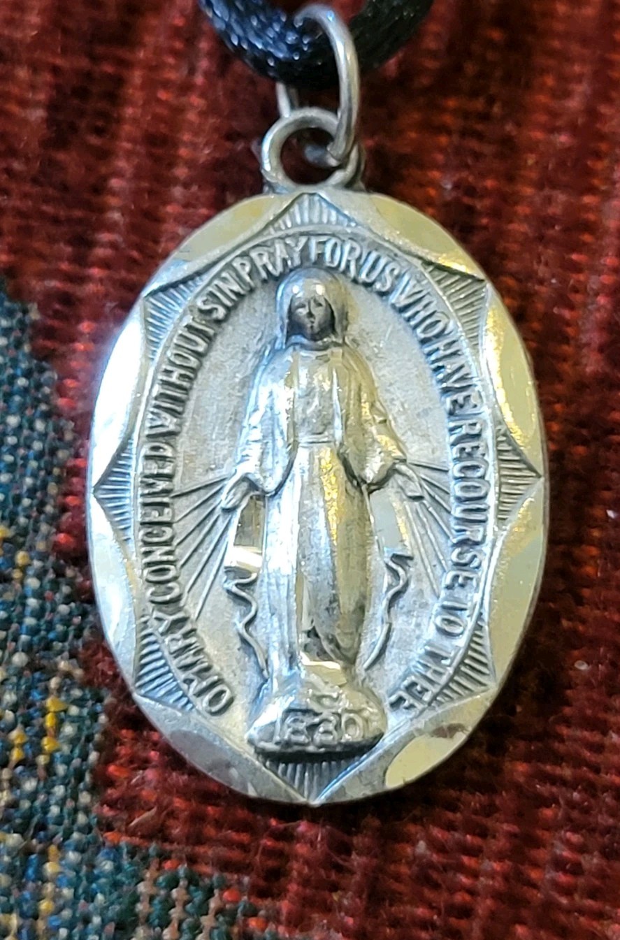 The Miraculous Medal Vintage & New Sterling Medal France Catholic The Miraculous Medal Vintage & New Sterling Medal France Catholic