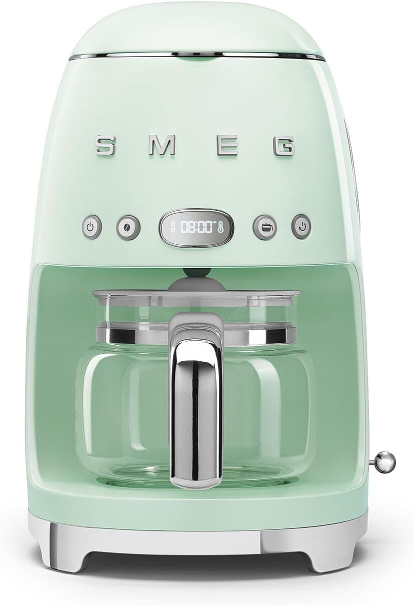 Smeg 50\'S Retro Style Aesthetic Drip Coffee Machine with 10 Cup Glass Carafe, Au
