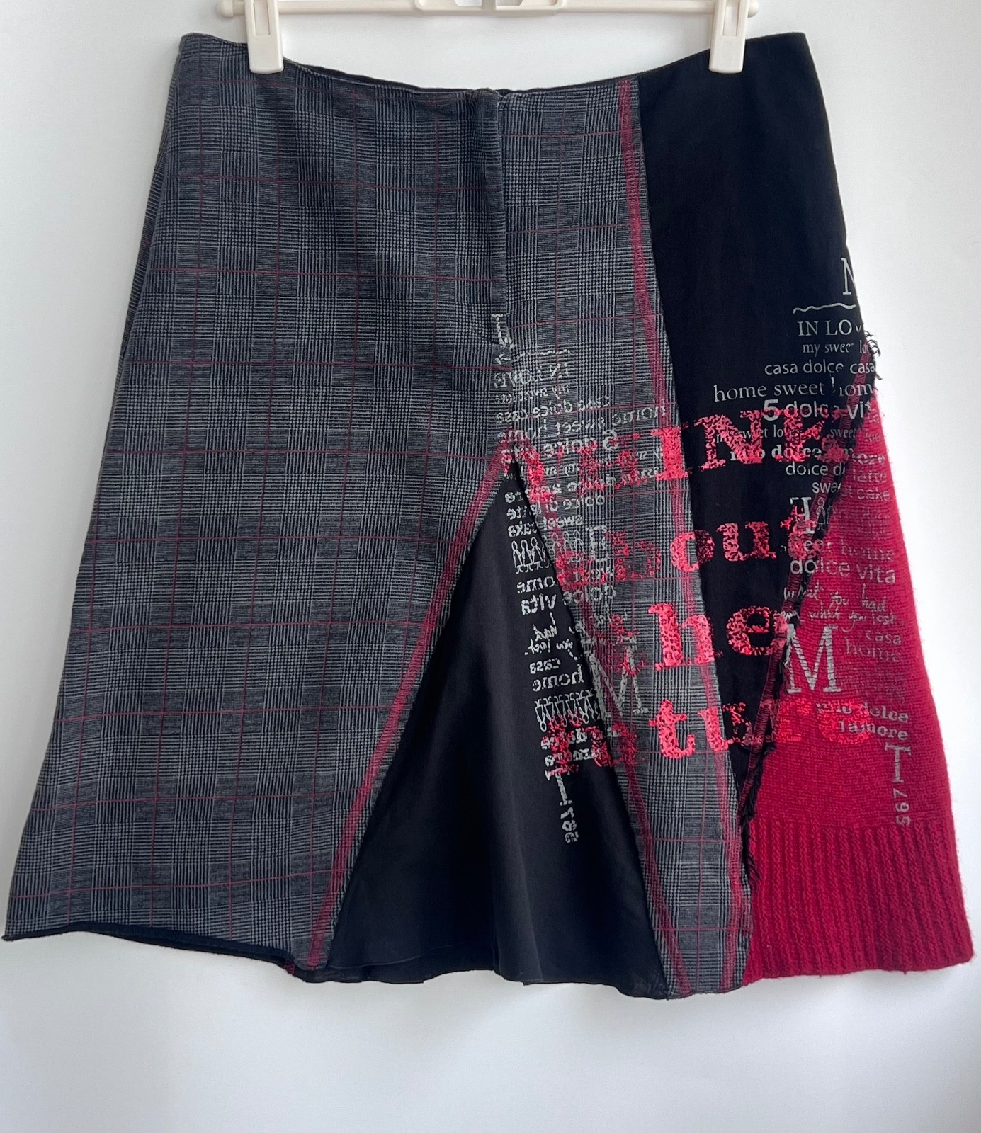 Pianura Studio Designer Grunge Graphic Skirt Y2K Vintage Made in Italy IT 44 M Pianura Studio Designer Grunge Graphic Skirt Y2K Vintage Made in Italy IT 44 M