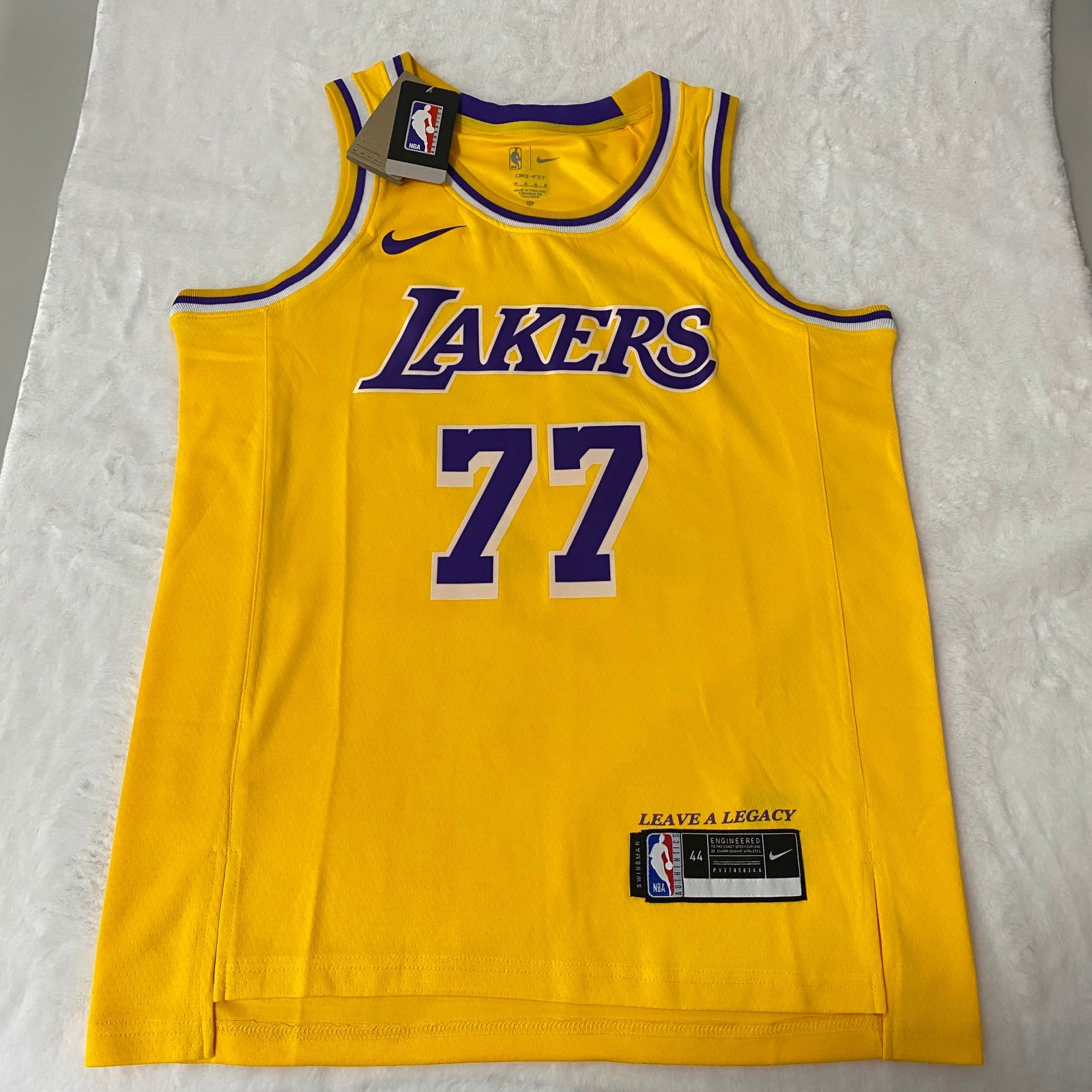 Luka Dončić #77 Men's Yellow Heat-Pressed Jersey (Sizes S-2XL)