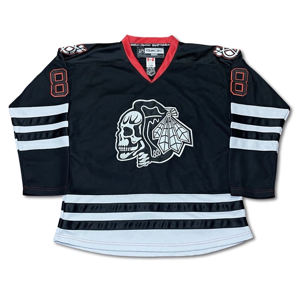 Reebok Chicago Blackhawks Patrick Kane 88 Hockey Jersey Men 50 Black Ice NHL CCM