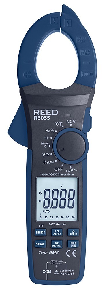 REED Instruments R5055 1000A True RMS Digital Clamp Meter