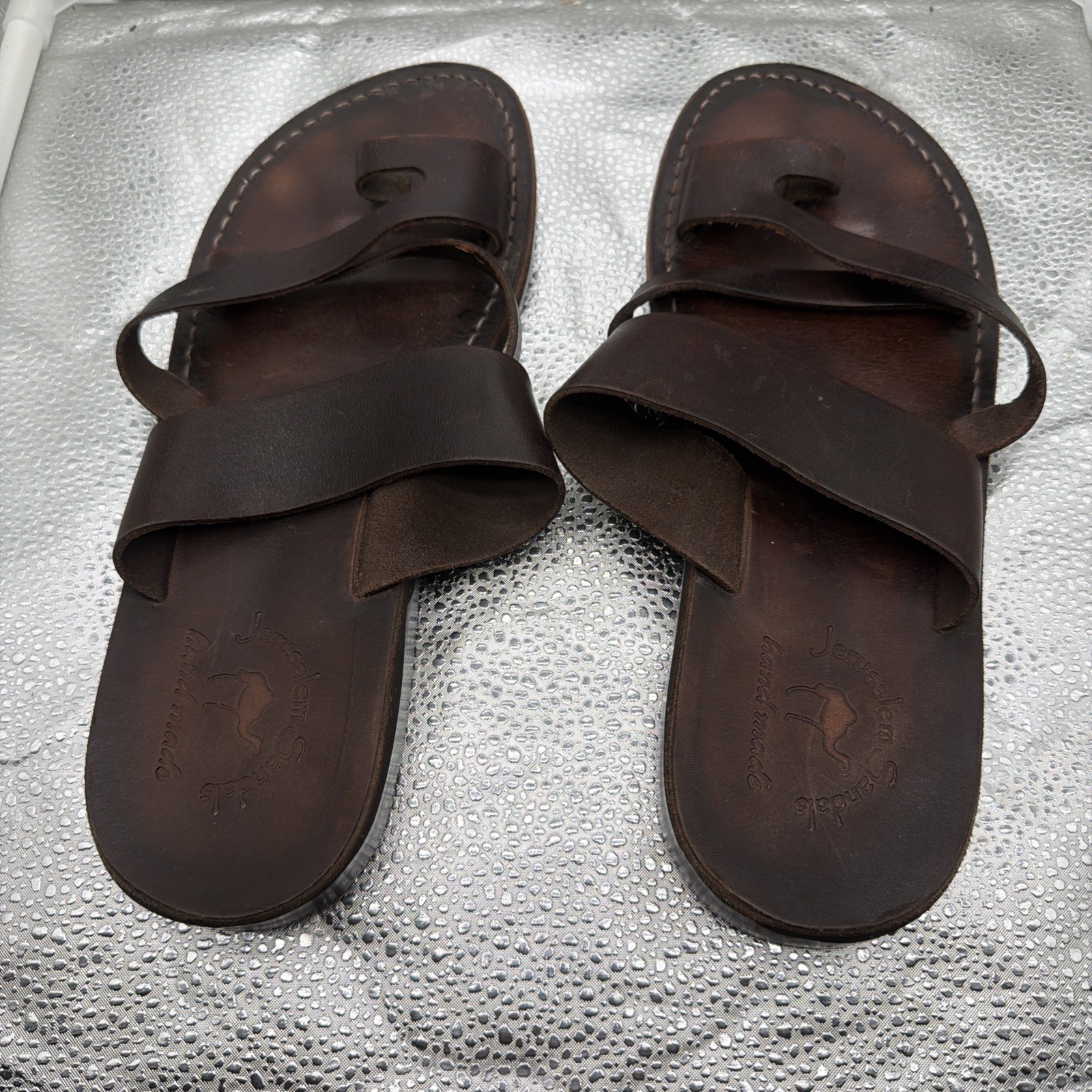 Jerusalem SandalsExodus Leather Strappy Toe Loop Sandal Brown Size 44 EUC Jerusalem SandalsExodus Leather Strappy Toe Loop Sandal Brown Size 44 EUC