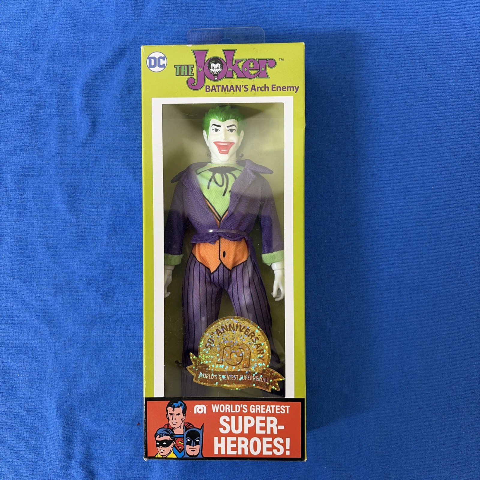 Mego World\'s Greatest Super-Heroes DC Joker 50th  Anniversary Boxed Figure