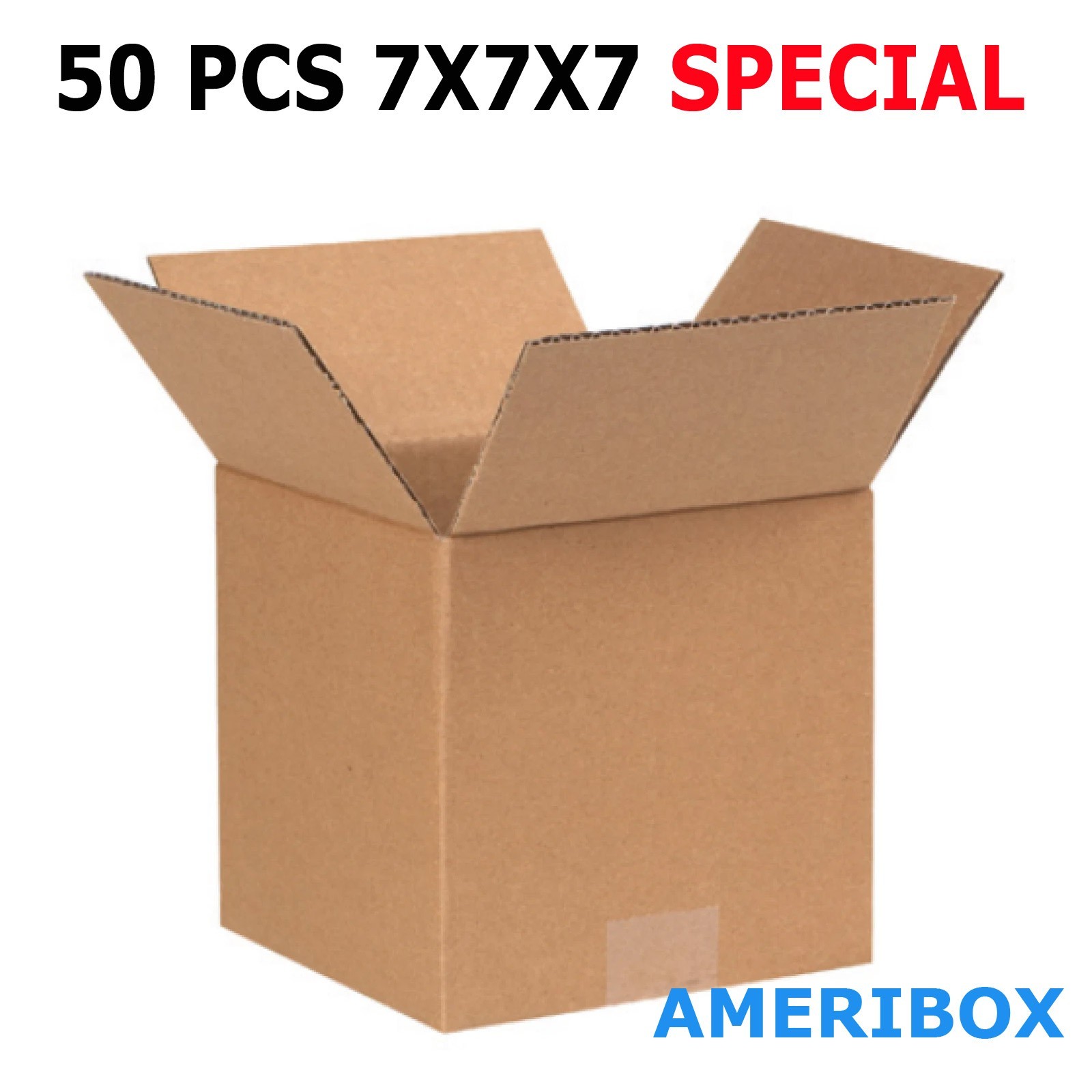 50 7x7x7 Cardboard Paper Boxes Mailing Packing Shipping Box Corrugated Carton