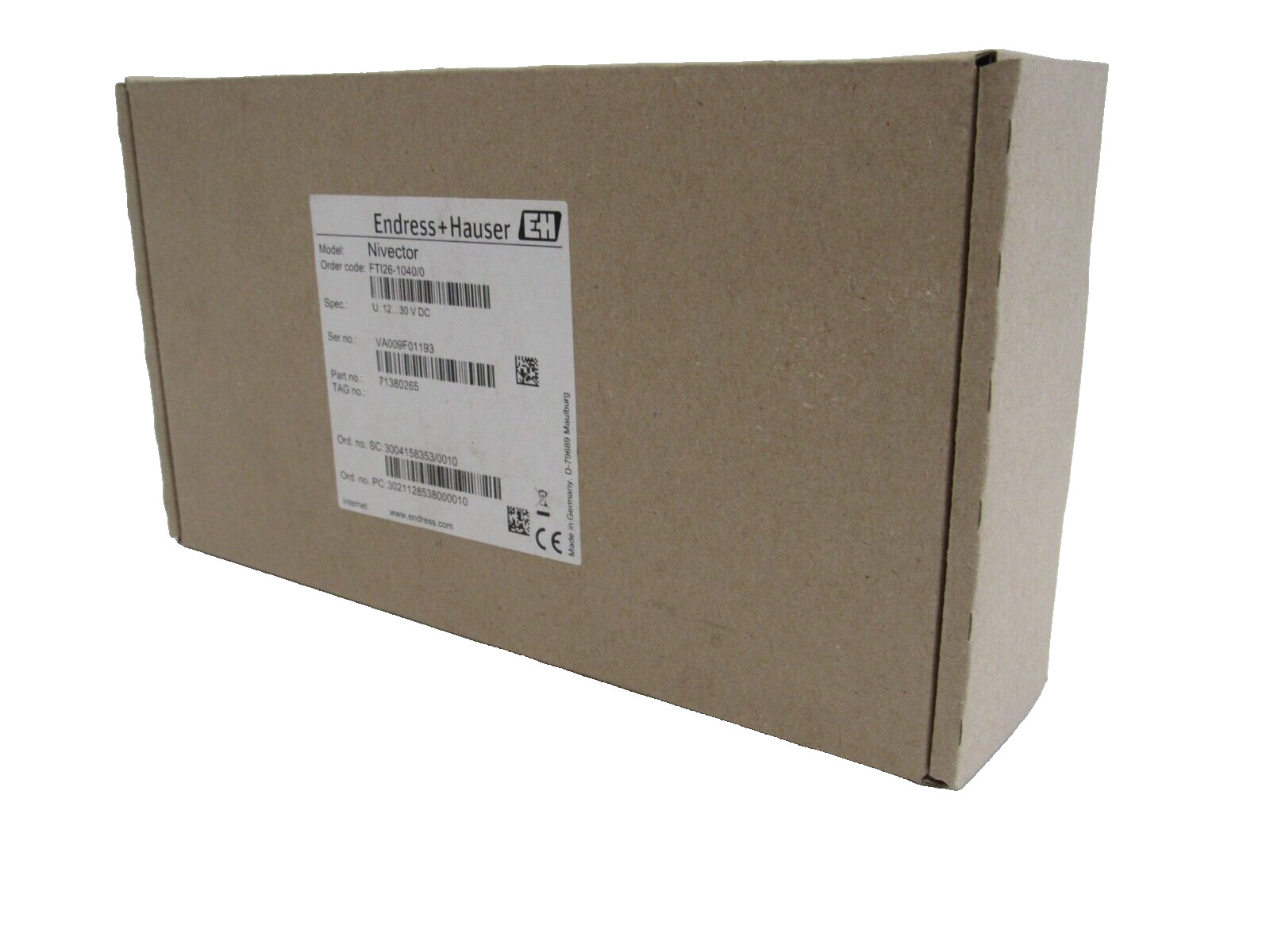 NEW ENDRESS+HAUSER FTI26-1040/0 NIVECTOR SENSOR 71380265 FTI2610400