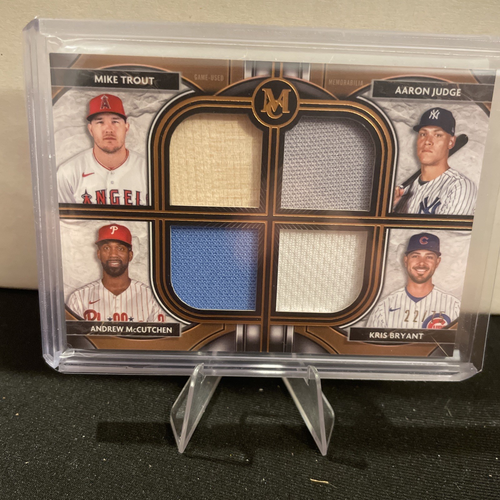 2025 Topps Museum Primary Pieces Quad Relic Trout, Judge, McCutchen, Bryant /75