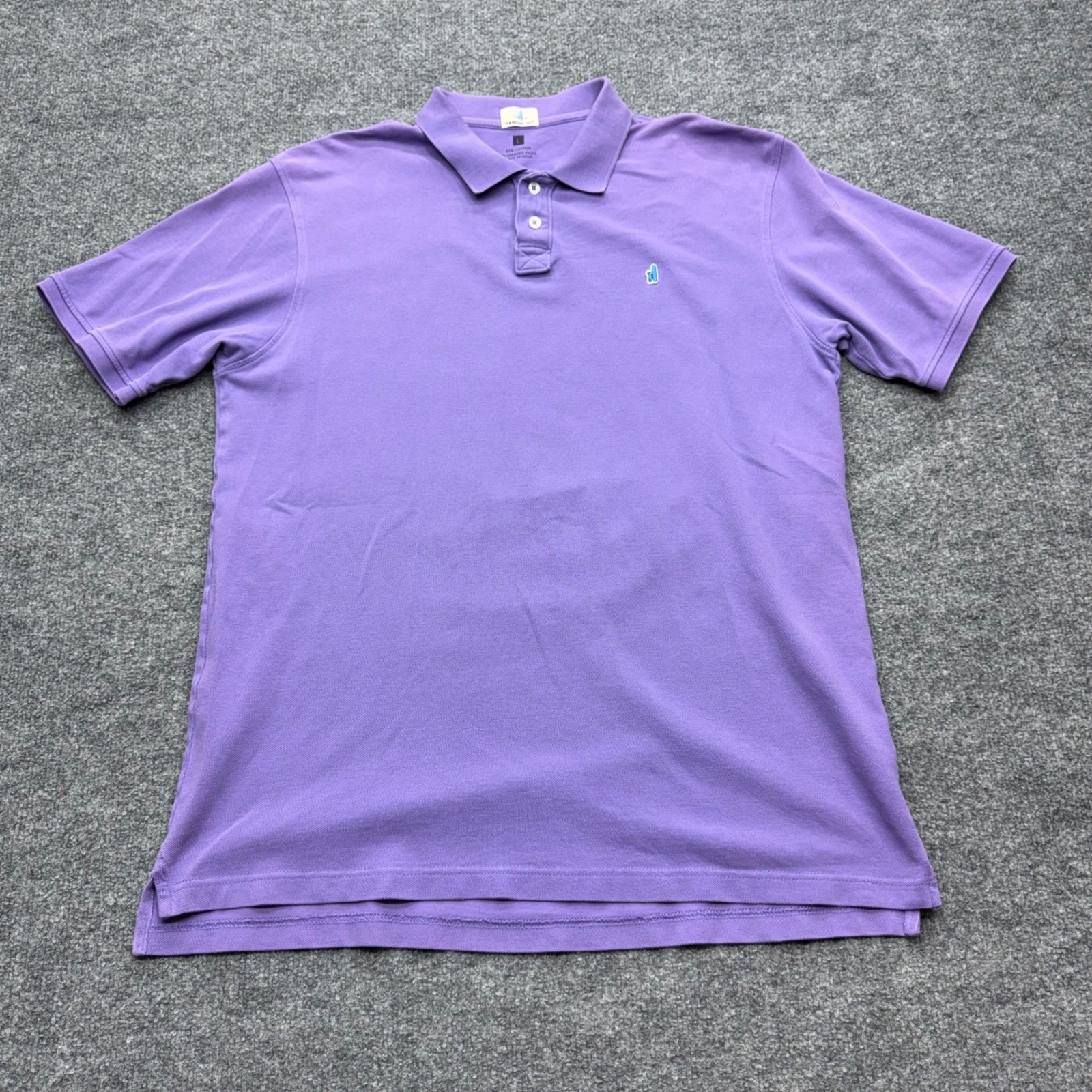 Johnnie-O Hangin Out Purple Pique Polo Shirt Mens Large Short Sleeve Logo