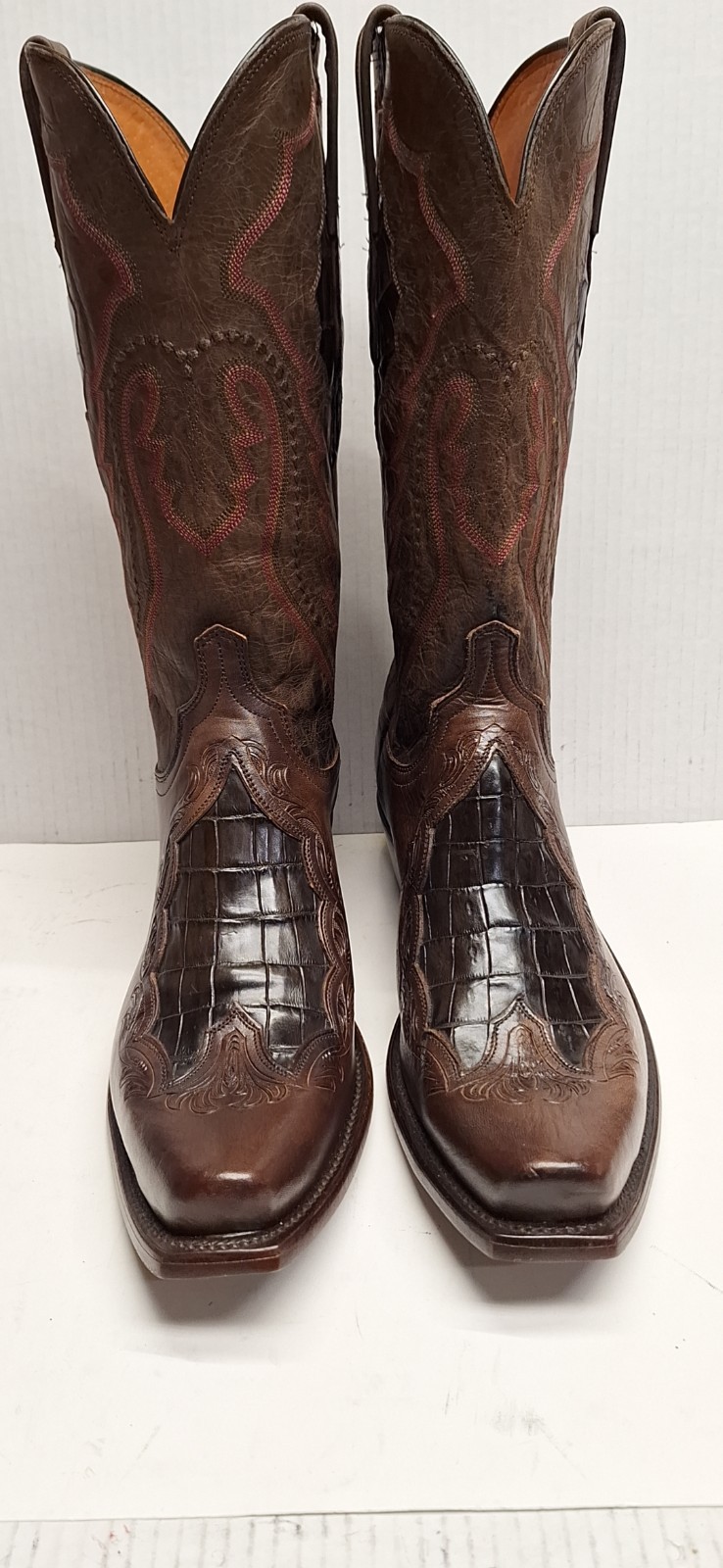 NEW Lucchese N1164 10 D Men\'s  Cowhide And Caiman Western Boots