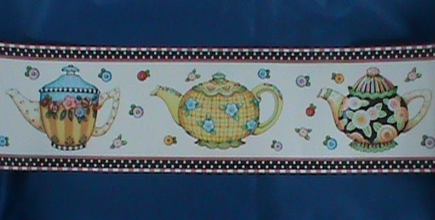 Mary Engelbreit Teapots Decorative Wall Border Pre Pasted Washable Strippable