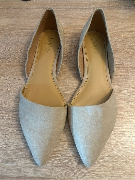 J Crew Zoe Sueded d\'Orsay Flats in Beige BH954 - Size 9