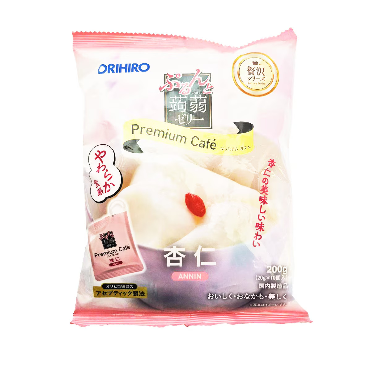6 Packs Orihiro Almond Flavored Jelly Fruit Pieces Delicious Healthy 200g ea NEW