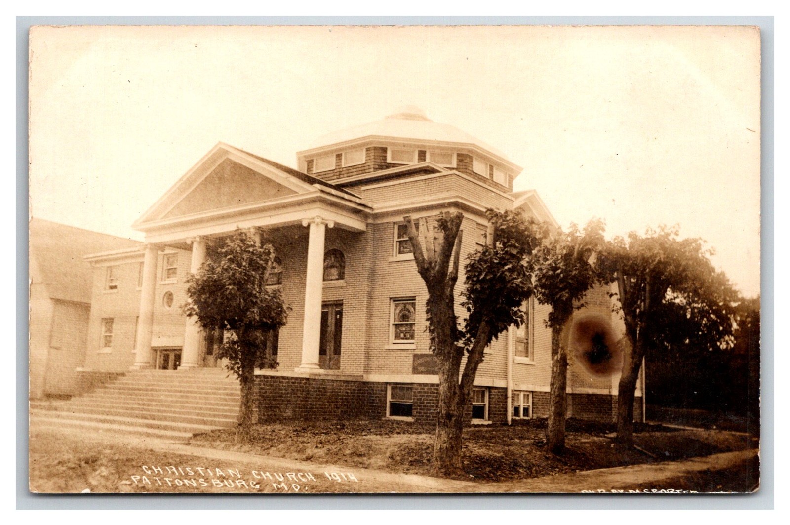 RPPC ~ Pattonsburg Missouri Christian Church Street View. RPPC ~ Pattonsburg Missouri Christian Church Street View.