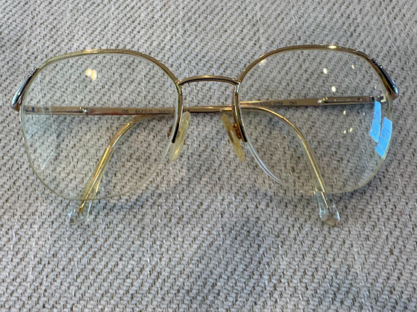 Vintage SAFILO LADY ELASTA 4558 Z60 Frames Gold Round 53-18 Italy GLASSES