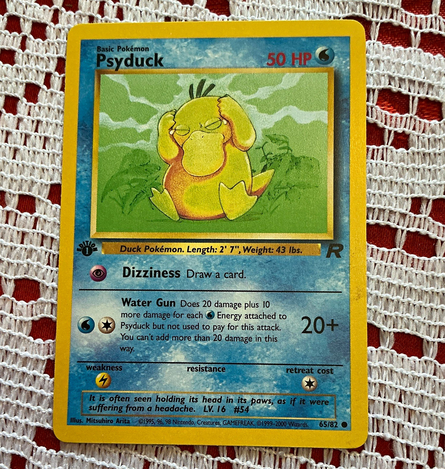 The Pokémon Company Team Rocket 1st Ed Psyduck 65/82 Common EN HP50 The Pokémon Company Team Rocket 1st Ed Psyduck 65/82 Common EN HP50