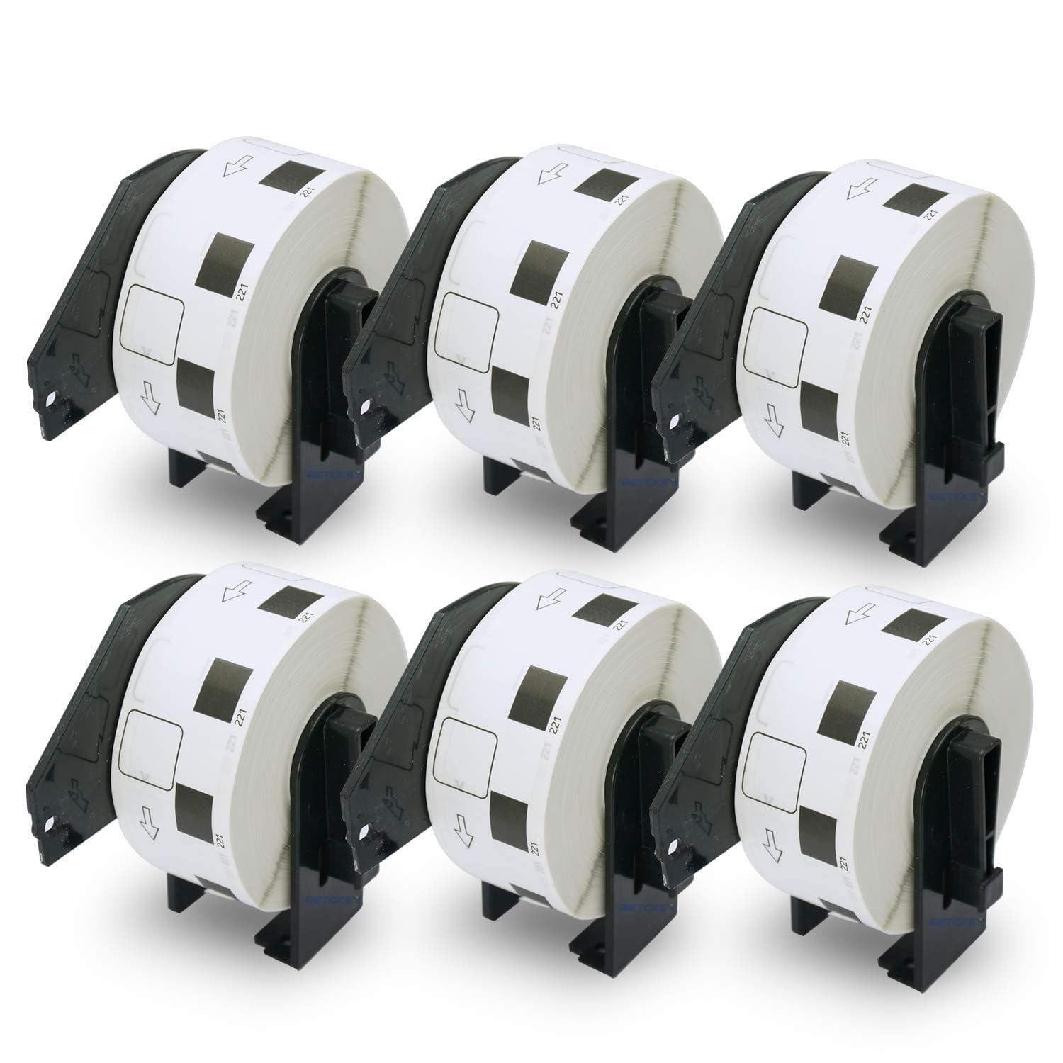 BETCKEY - Compatible Square Labels Replacement for Brother DK-1221 (0.9 in x
