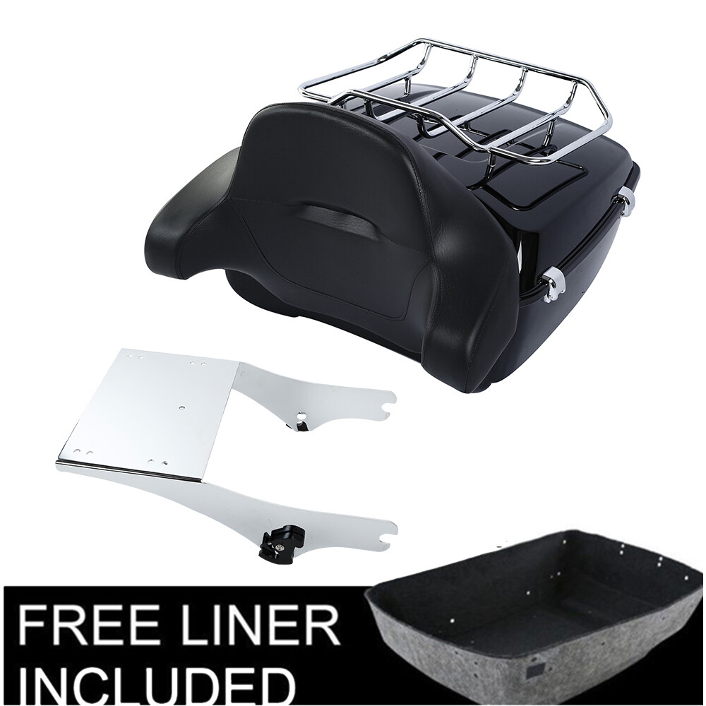 King Trunk Pad Mount Rack Fit For Harley Touring Road Electra Glide 1997-2008