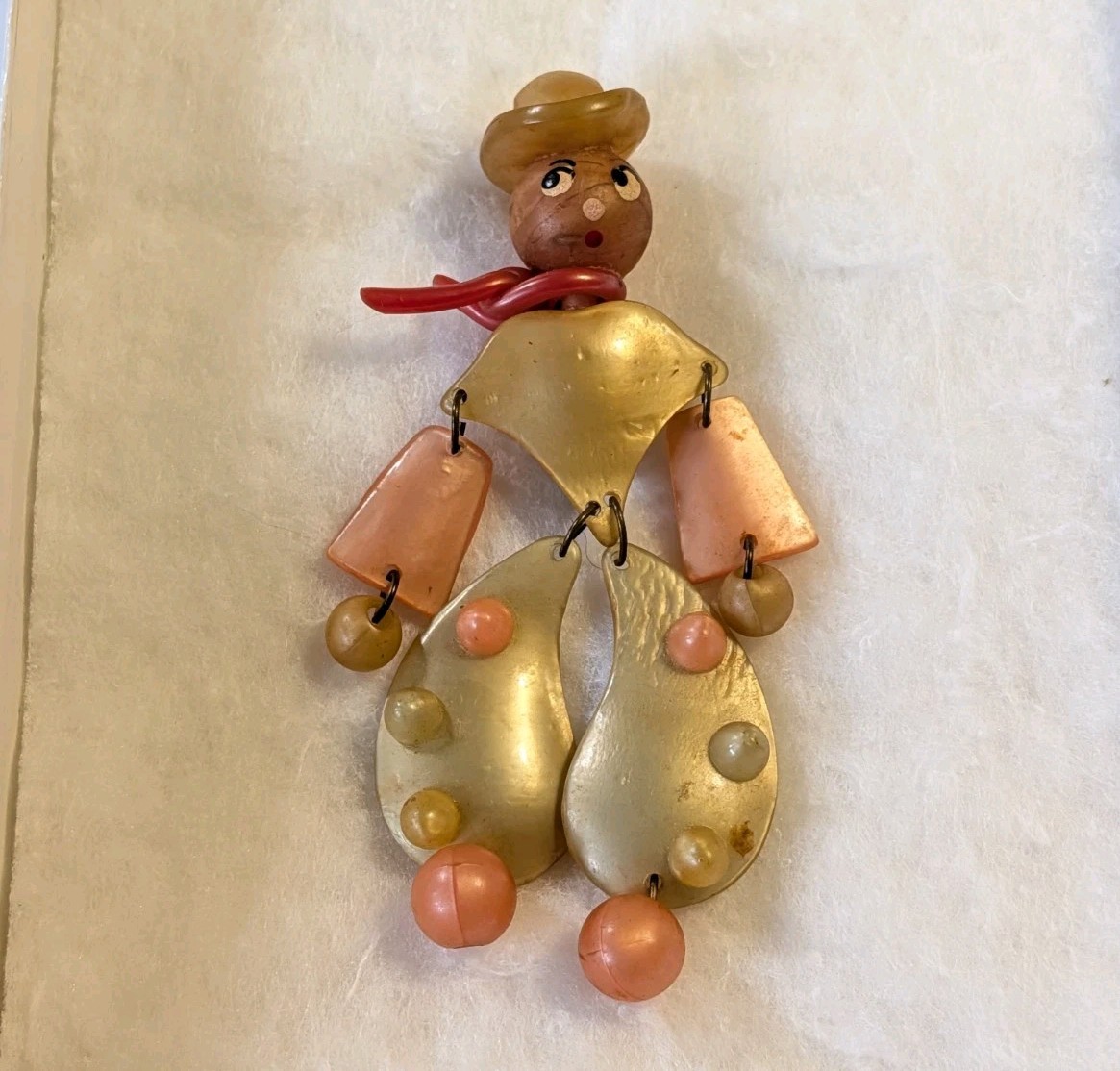 Coro Articulated Celluloid Vintage 1930’s Cowboy Rare Vintage Pin/ Brooch