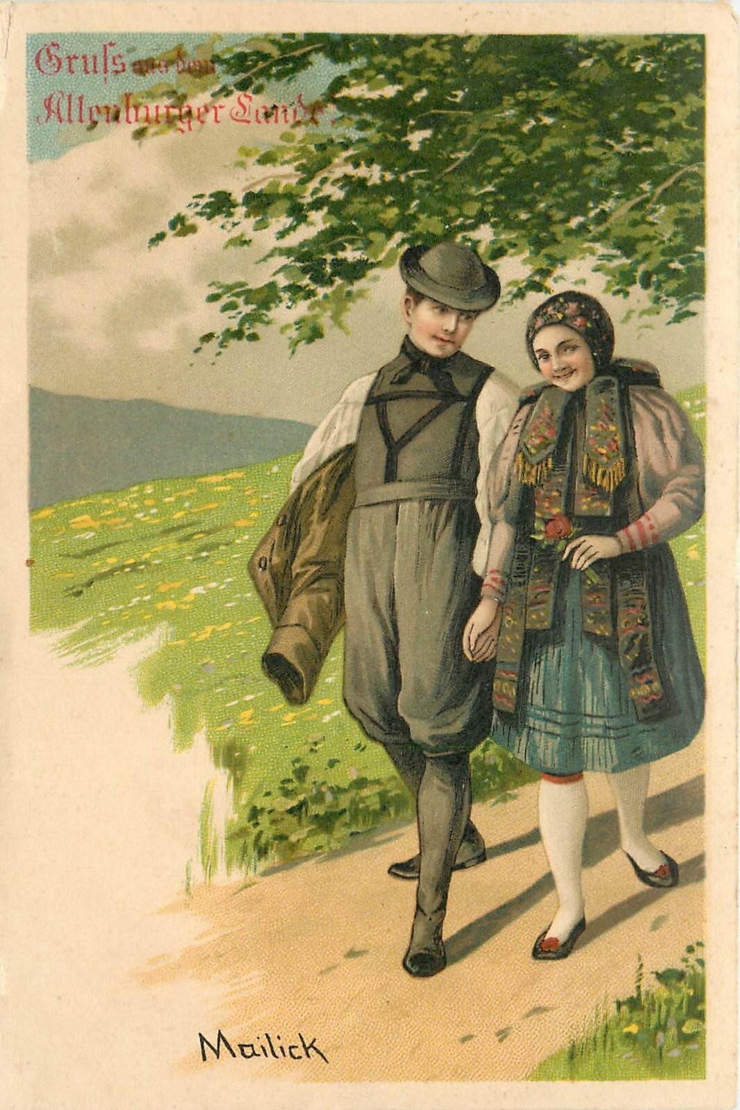 Mailick Alpine Romance Walk artist undivided Postcard 24-8034