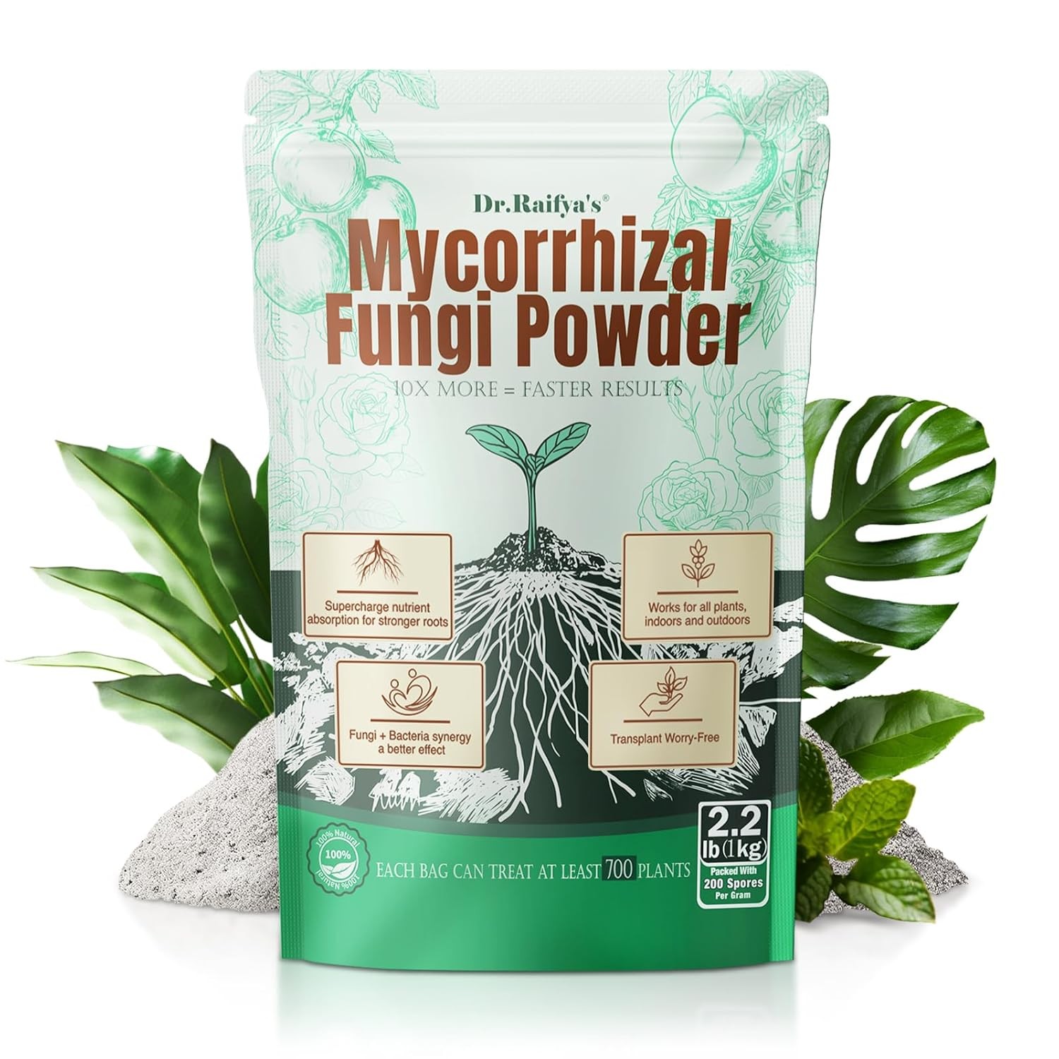 Mycorrhizal Fungi Inoculant 10X Concentrated Organic Fertilizer Up to 700 Plants