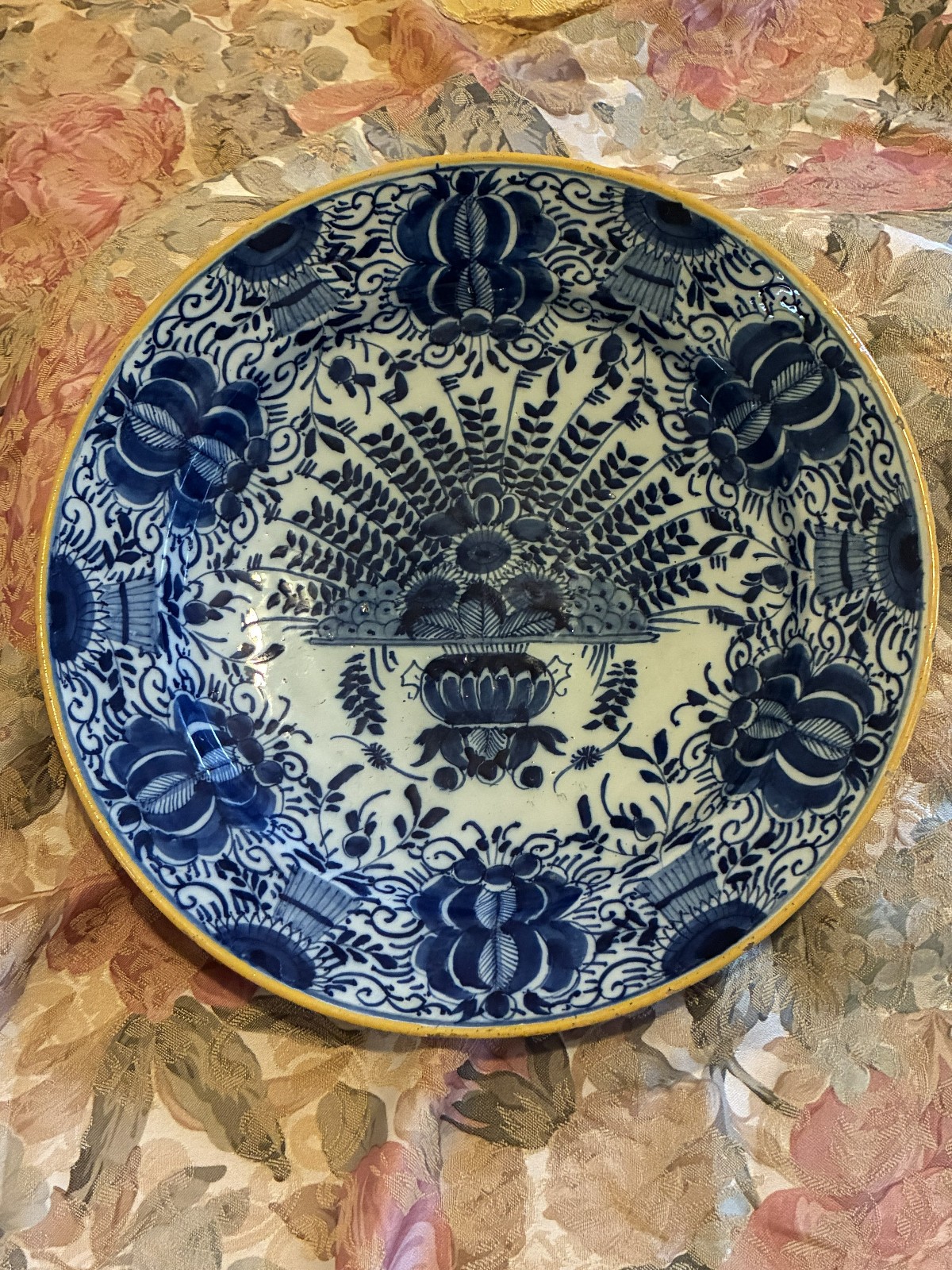 Late C17th large Delft plate, De Grieksche A, signed Jan Verburg, A+ condition
