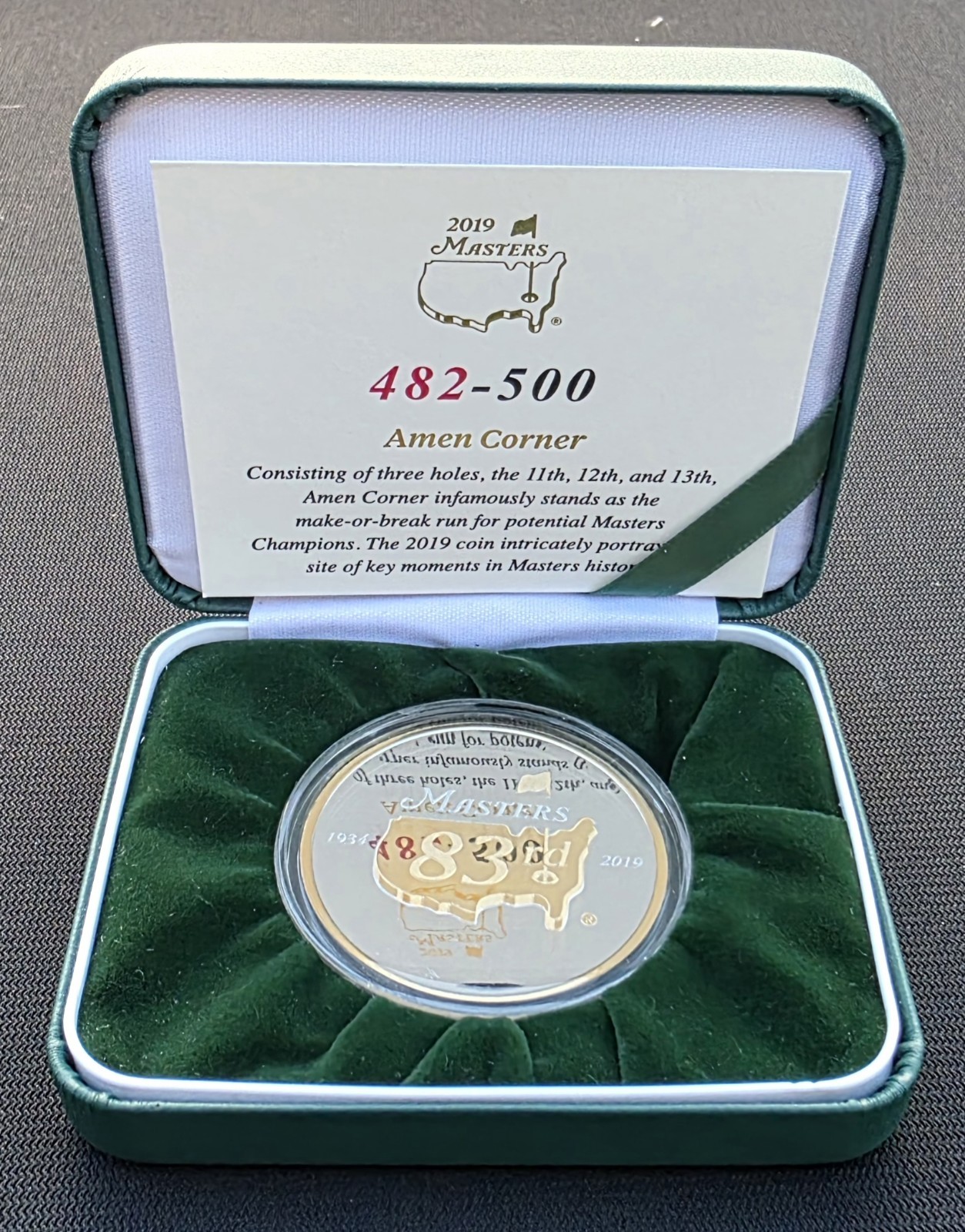 2019 Masters Commemorative Coin Tiger Woods Wins .999 Silver Only One 🐅🔥