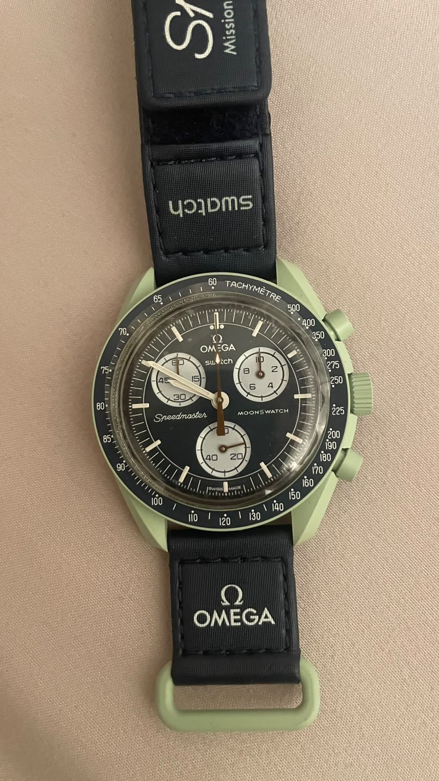 omegaXswatch moonswatch mission on earth bioceramic 42 mm quartz chronograph